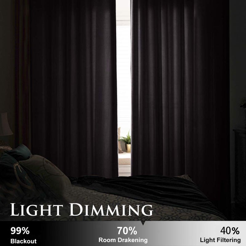 StangH Blackout Velvet Curtains for Bedroom - Super Soft Smooth Soundproof Velvet Drapes with Grommet Heat & Noise Reducing Window Covering for Study Room/Loft, W52 x L63, Black, 2 Pcs - Image 5